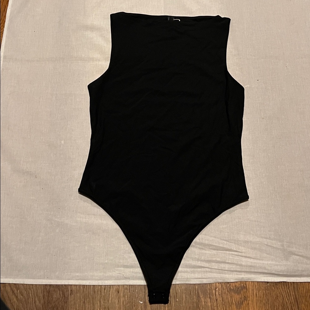 SKIMS Black boat neck Bodysuit Small